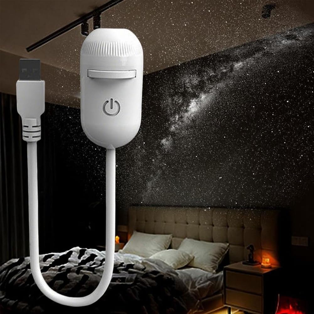 Lámpara de proyección USB HD Galaxy Star, luz Nocturna LED Ambiental, Mini proyector de Pared con luz Nocturna, Plug & Play.