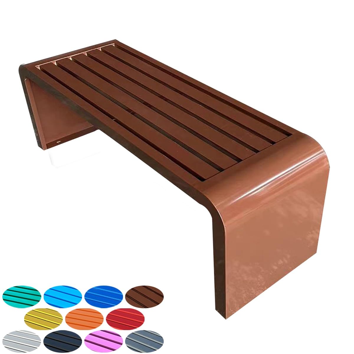 Banc de jardin en métal marron idéal pour se détendre sur le porche
