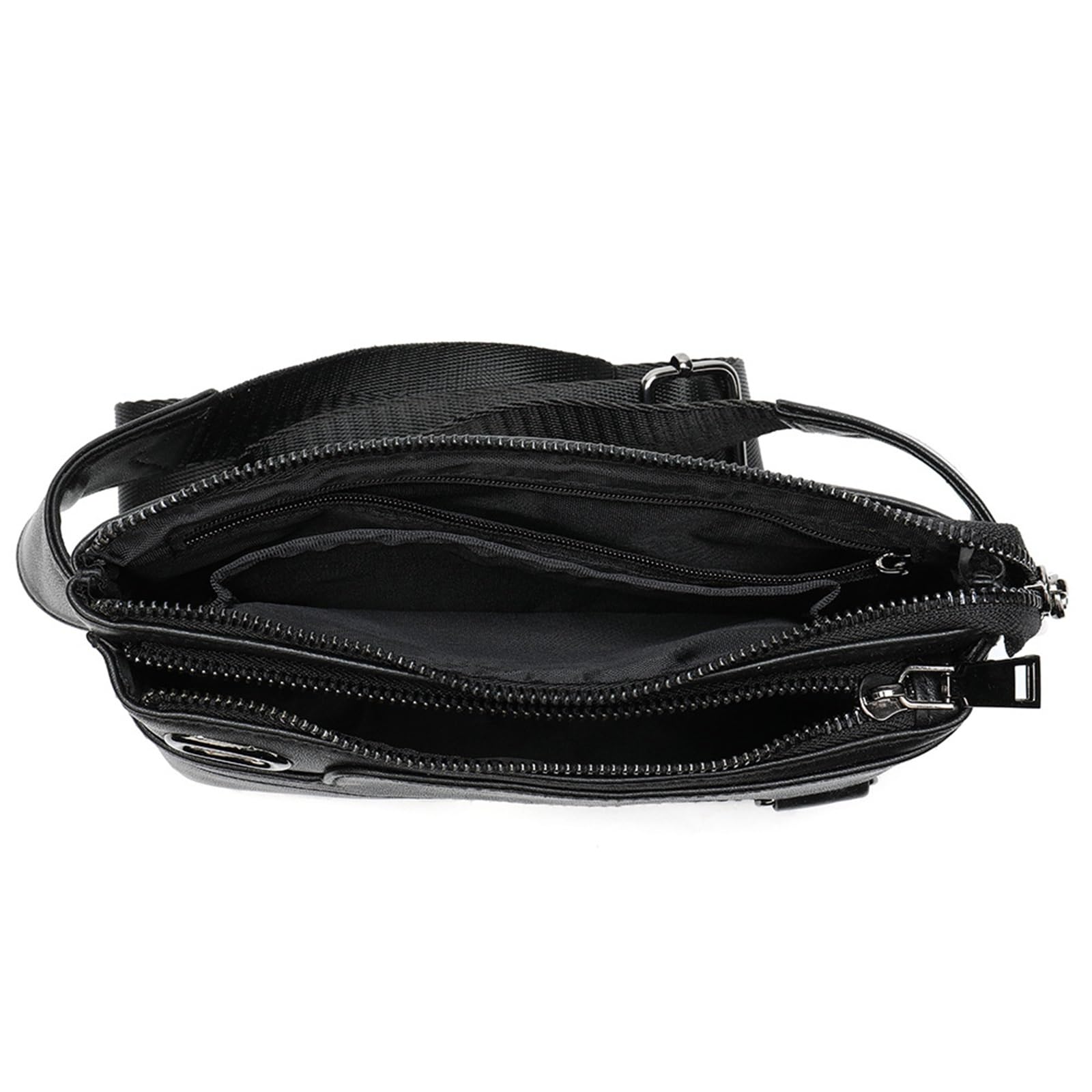 Talia Fanny Pack męska torba na talię pasek skórzany portfel do podróży biegania treningu, Czarny, 21x2x12cm, Jeden styl