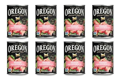 Oregon Fruit Rhubarb in Extra Light Syrup, (Value Pack of