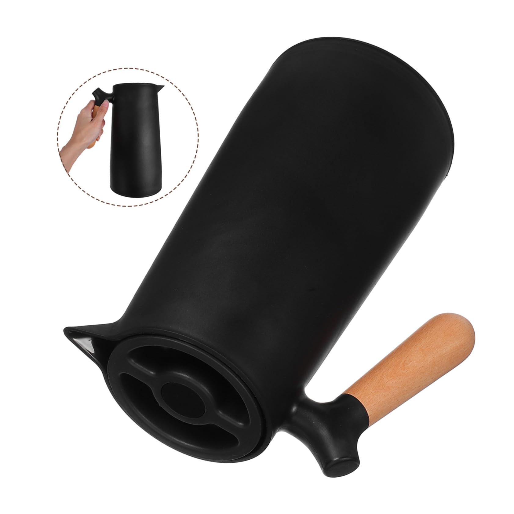 Bouteille Isotherme 1l Noire en Verre Coque Plastique