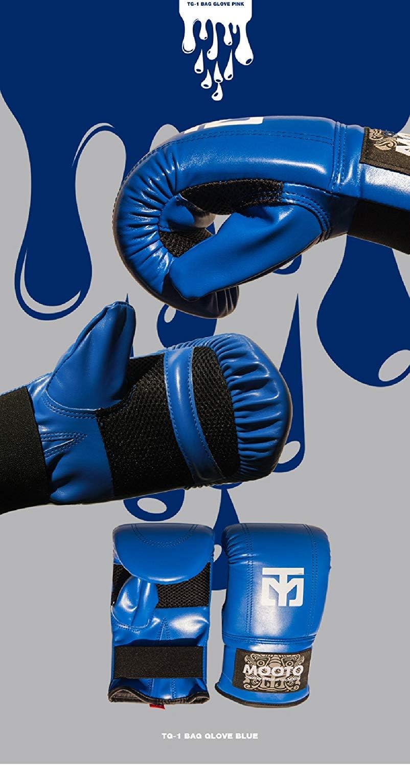 MOOTO MMA Glove TG-1 Black,Blue,Pink 3 Color Free Size TKD Martial Arts Kick Boxing (Blue)