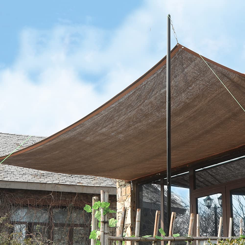 Red de Sombra Resistente a los Rayos UV con aro metálico para sombreado de Patios al Aire Libre, Transpirable y para invernaderos de Cristal y Sombras, Color marrón, 5 x 8 m