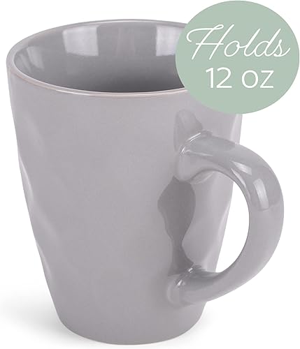 Miniatura 9 de Elanze Designs Juego de 4 tazas de cerámica brillante de 12 onzas con hoyuelos morados