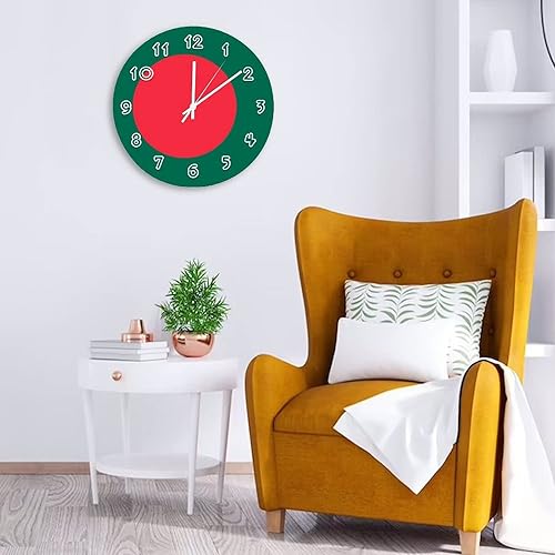 Miniatura 9 de Reloj de pared redondo de Bahamas con bandera de las Bahamas, silencioso, sin tictac, para cocina, hogar, escuela, oficina, decoración de pared, 10