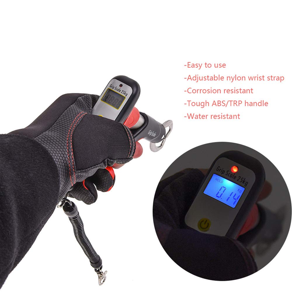 Pesca 25kg (55lb) Bilancia digitale Pesce Lip Grip Bilancia Portatile Strumento di Controllo Pesce Telescopica Pesca Bilancia