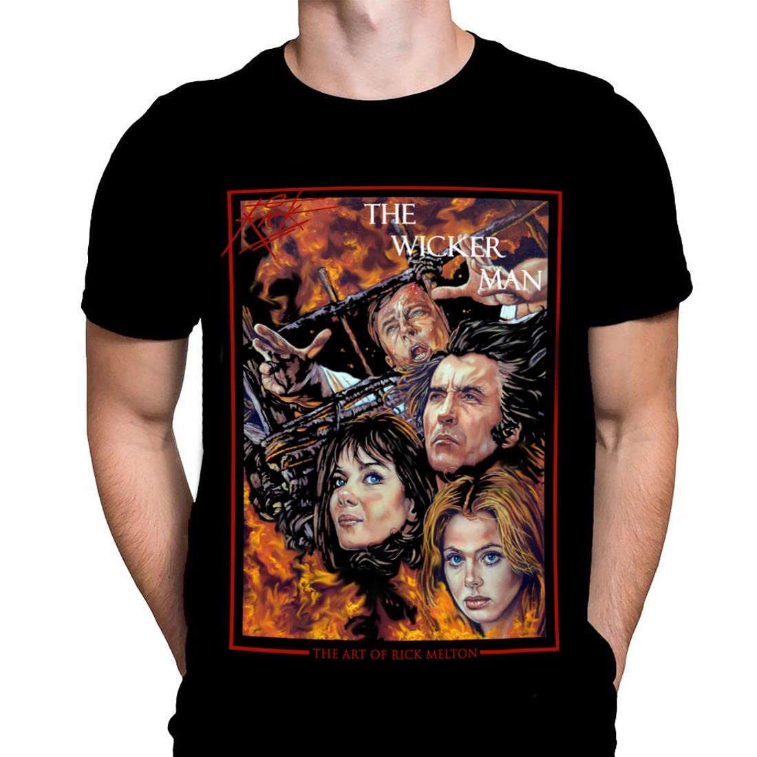 Wild Star Hearts The Wicker Man Mens Black T Shirt Gothic Horror Halloween Fashion Rick Melton Movie Poster Tshirt