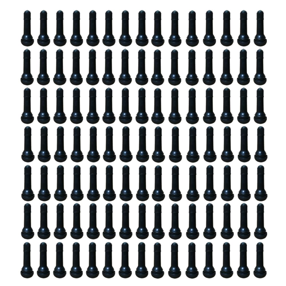 120Pcs TR414 Tubeless Valve Stems, Black Rubber Snap-in Valves Tubeless Tire Valve Stems Replacement for Tubeless 0.453 inches Rim Holes on Standard Auto Tires