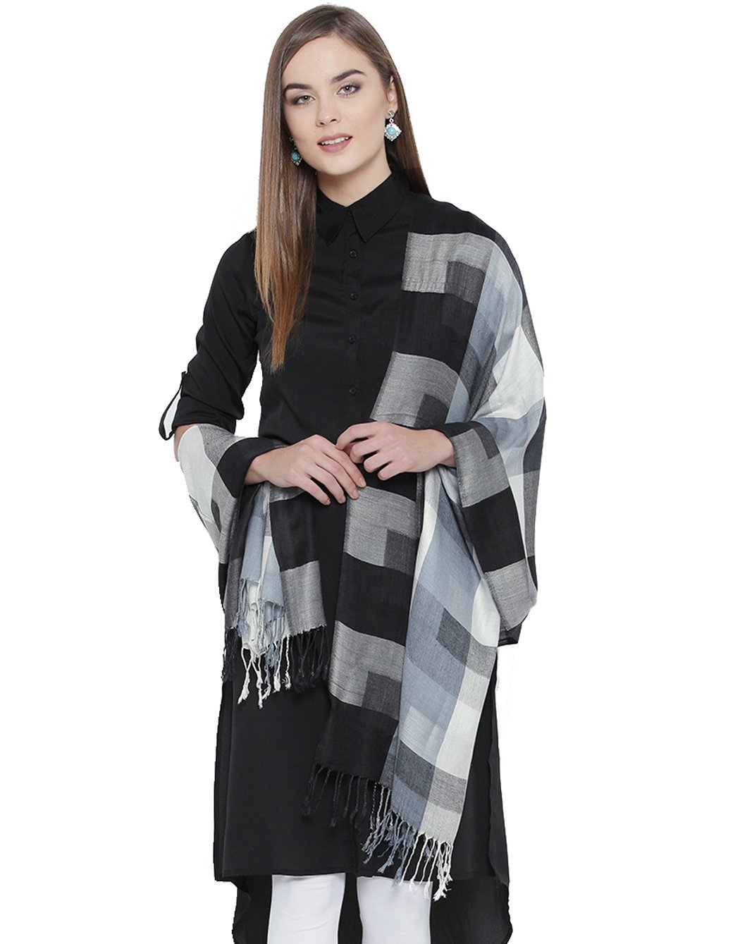 weavers villa Twill Pashmina Checks Super Soft Material Summer/Autumn Season Stoles, Shawls, Scarves, 70cm X 200cm-picture-46