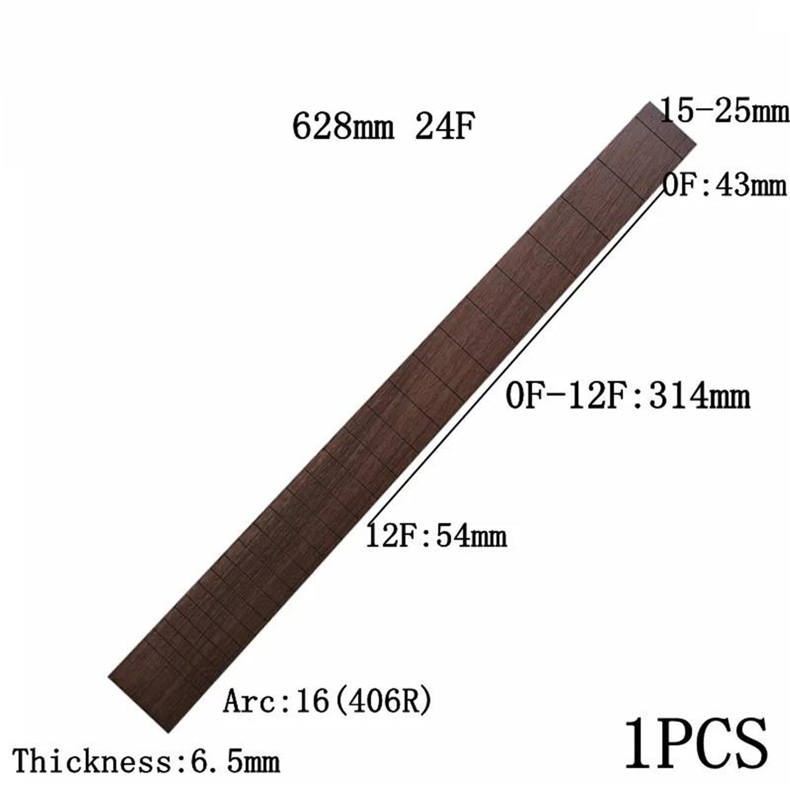 Materiale Della Tastiera Per Chitarra Fai da te 628/648 Mm Accessori In Legno Wenge 24 Pezzi Kit Attrezzi Liutaio(628mm)