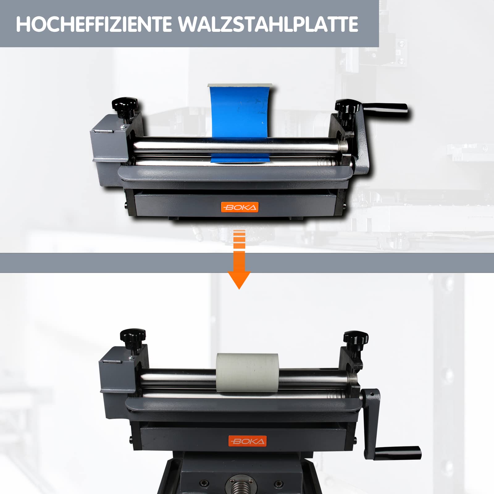 BOKA Rundbiegemaschine 3-Walzen für 1 mm Blech Biegemaschine 300 mm Breit SJ 300 Rundbiegegerät Blechbiegemaschine, Walzenbiegegerät, Rohrbiegemaschine