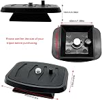 Paquet de 2 41mm et 43mm Adaptateur de montage de la plaque de sortie rapide de trépied, 2 Tailles QR Remplacement de la tête de rotule de la caméra de plaque compatible avec le montage Sunpak Kalimar Zomei Tripod
