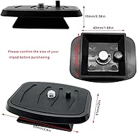 Vista 2 de Paquete de 2 adaptadores de montaje de cámara de trípode de liberación rápida de 1.614 in y 1.693 in, 2 tamaños de placa QR, trípode de cámara