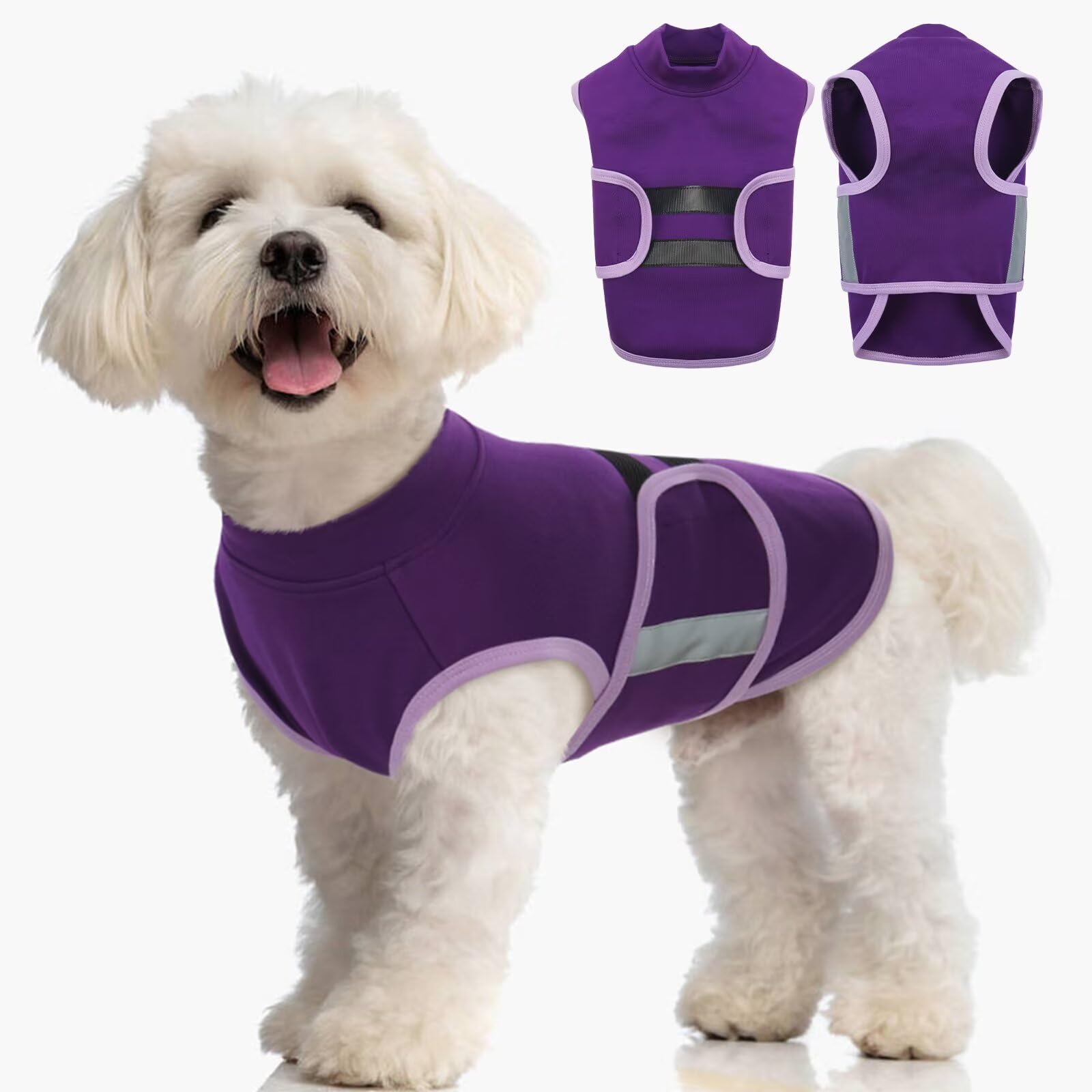 IECOii Camicia calmante regolabile per cani, comoda giacca gilet per alleviare l'ansia del cane per temporali, viaggi, fuochi d'artificio del 4 luglio, visite veterinarie, separazione, giacca gilet