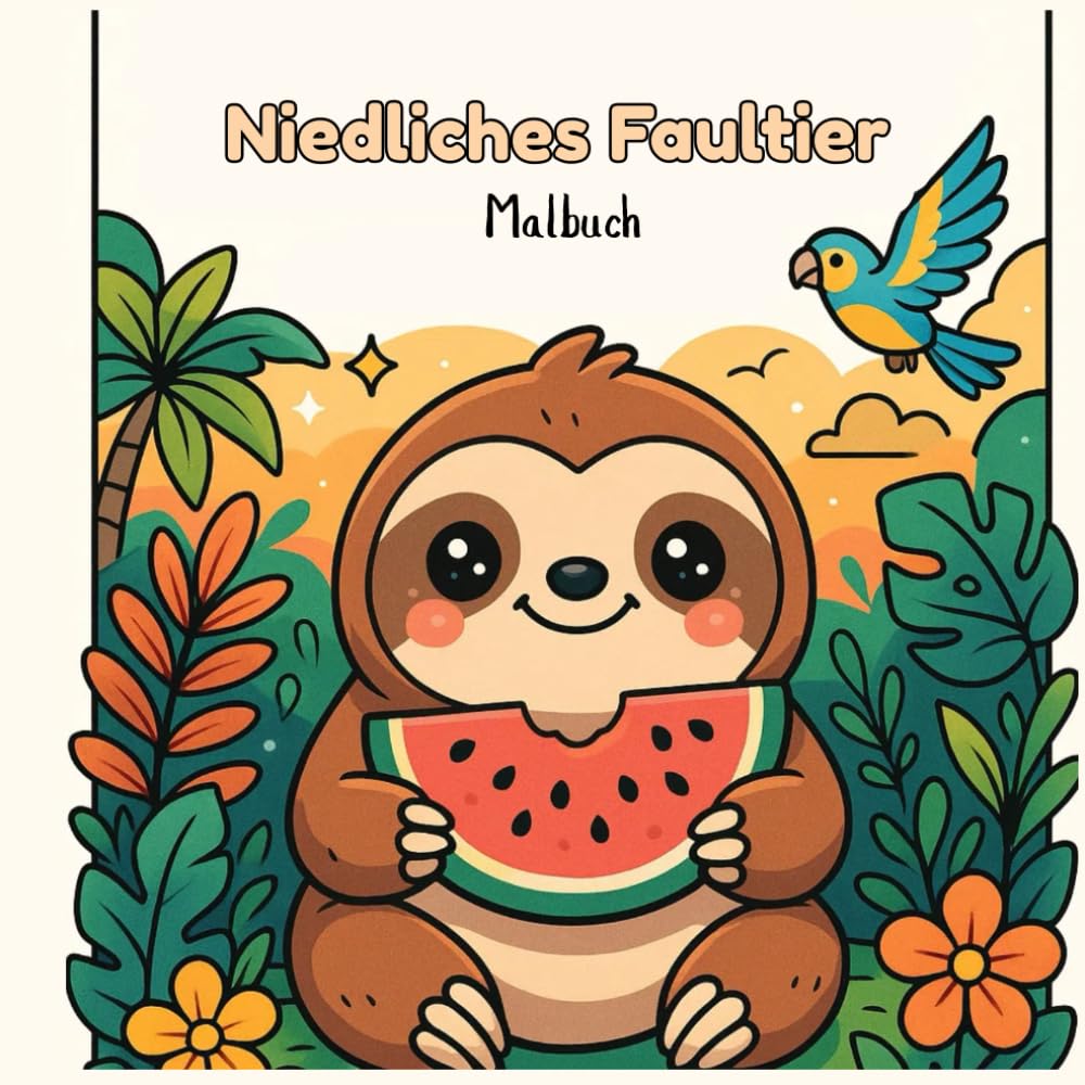 Niedliches Faultier Malbuch: Entspannende und einfache Ausmalbilder mit süßen Faultieren für Kinder