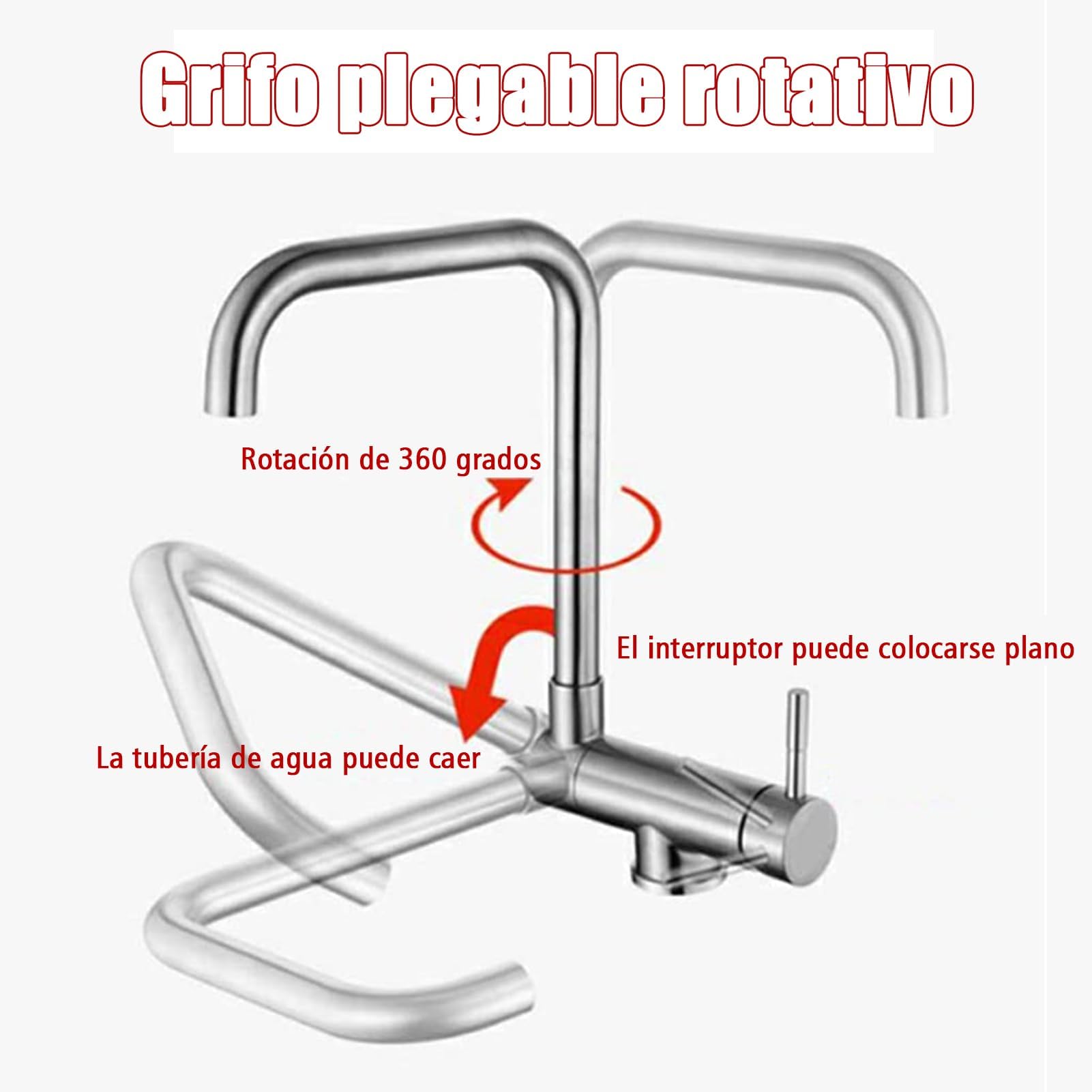 Fregadero de Cocina Oculto Plegable Multifuncional de Acero Inoxidable 304, 30 * 45cm, Ideal para Caravanas Pequeñas y Medianas