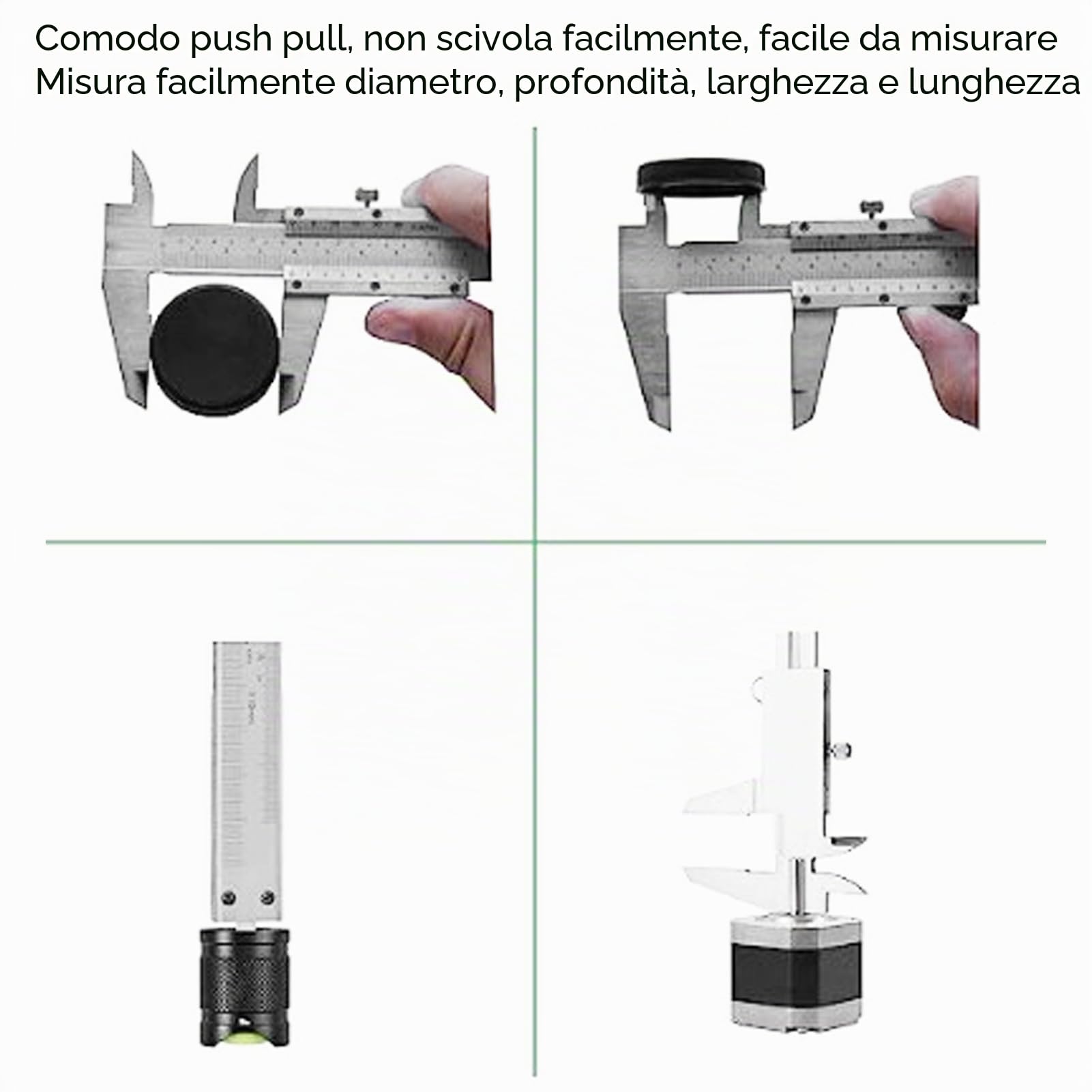 Calibro a corsoio, intervallo 0‑50 mm Risoluzione 0,05 mm Micrometro calibro a corsoio in metallo mini in acciaio inossidabile, strumento di misurazione calibri