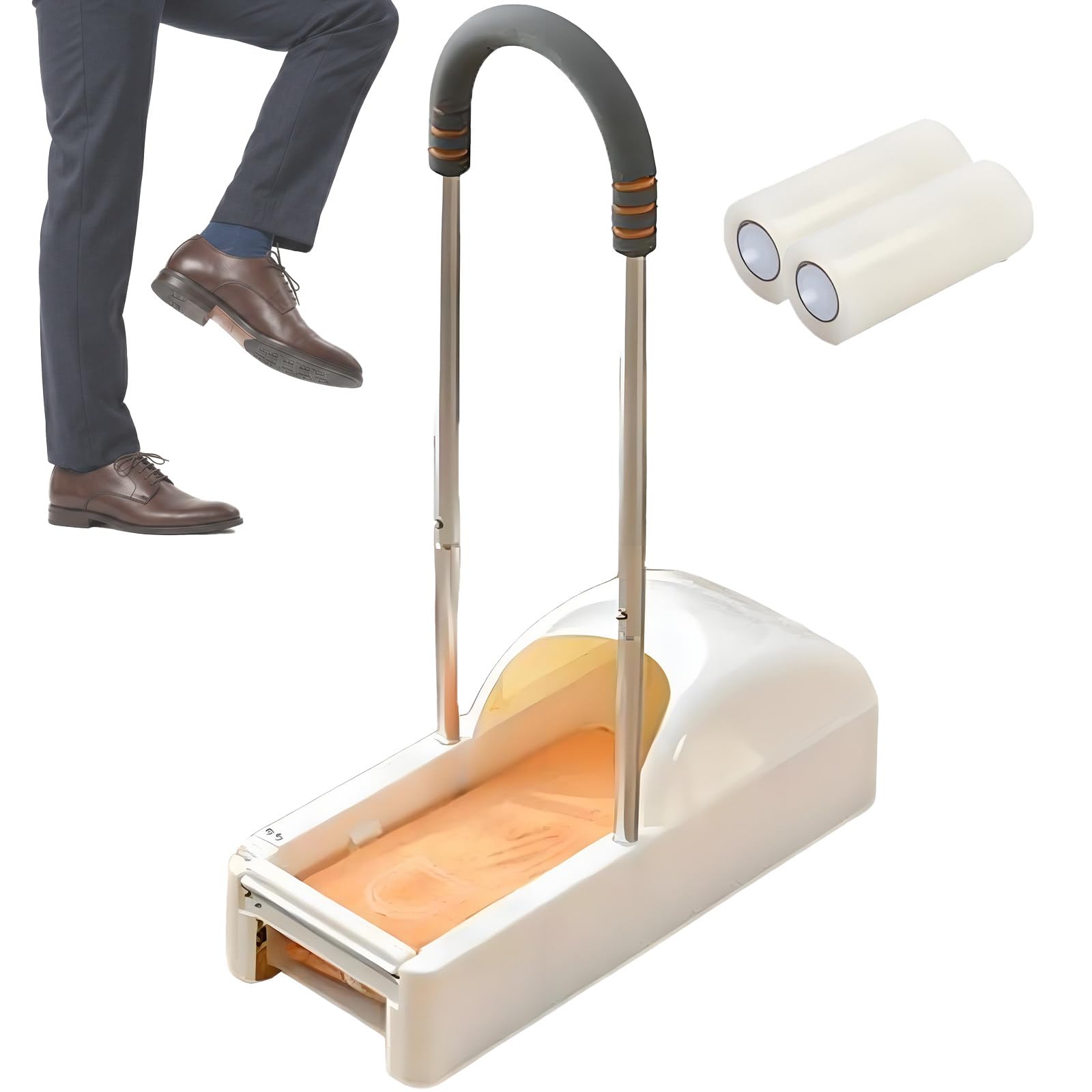 Lot de 1200 couvre-chaussures jetables avec support de main, design antidérapant pour l'intérieur, la maison, le bureau