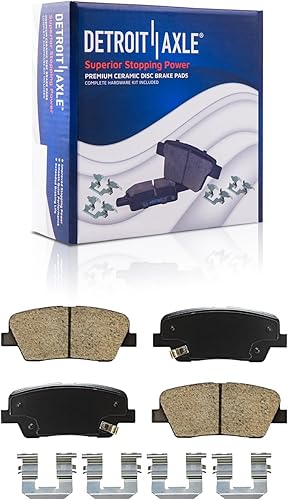 Miniatura 7 de Detroit Axle - Kit de frenos para Kia Sorento 11-13 10-12 Hyundai Santa Fe, rotores de freno pastillas de freno de cerámica Reemplazo : 11.81"