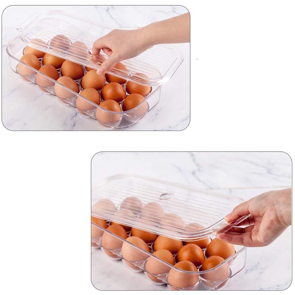 ZHANGXIAO Eierablage Mit Deckel, Container Plastik Transparent Aufbewahrungskiste Halter