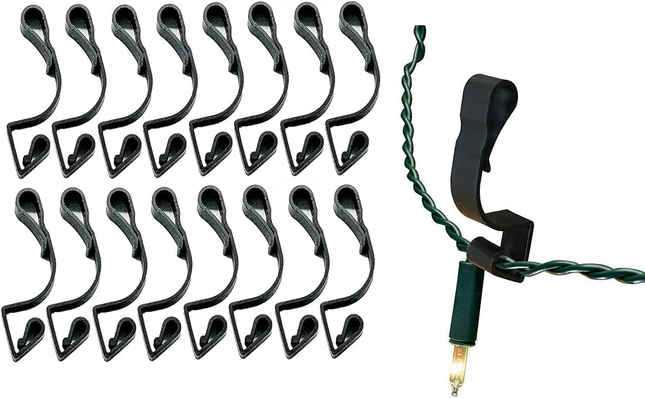 Ukdeals Direct Black Ukdeals Direct® 16Pcs Giant Gutter Hooks For Outdoor Hanging Christmas String, Rope Lights Decorations Uv Protected, Weatherproof, Reusable Clips