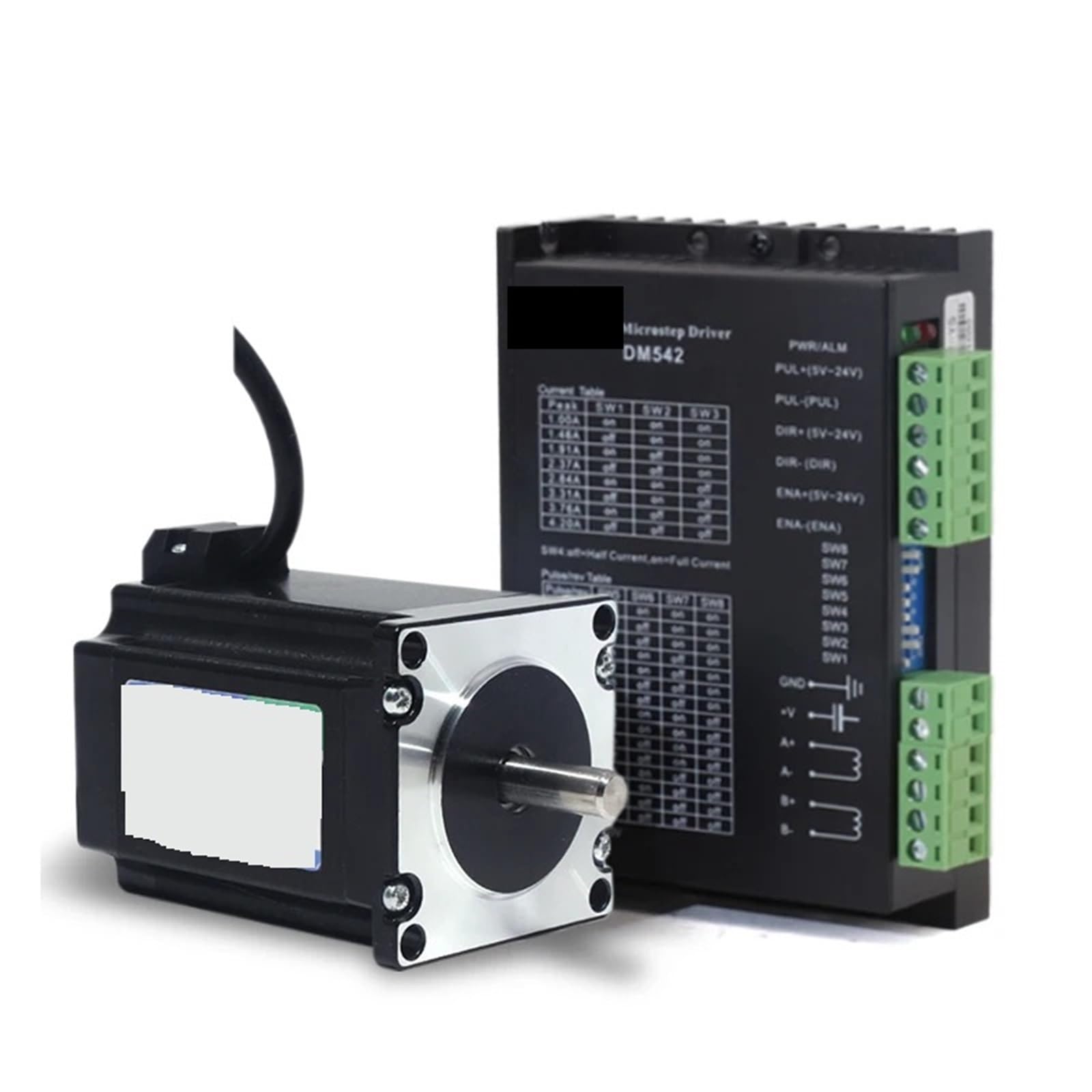closed loop stepper motor Driver 2,3 NM Nema23 Zweiphasen-Schrittmotor und DM542-Treibersatz, 81 mm Länge, D 6,35 mm/8 mm, für CNC-3D-Druckermonitor Schrittmotor(Double-shaft set)