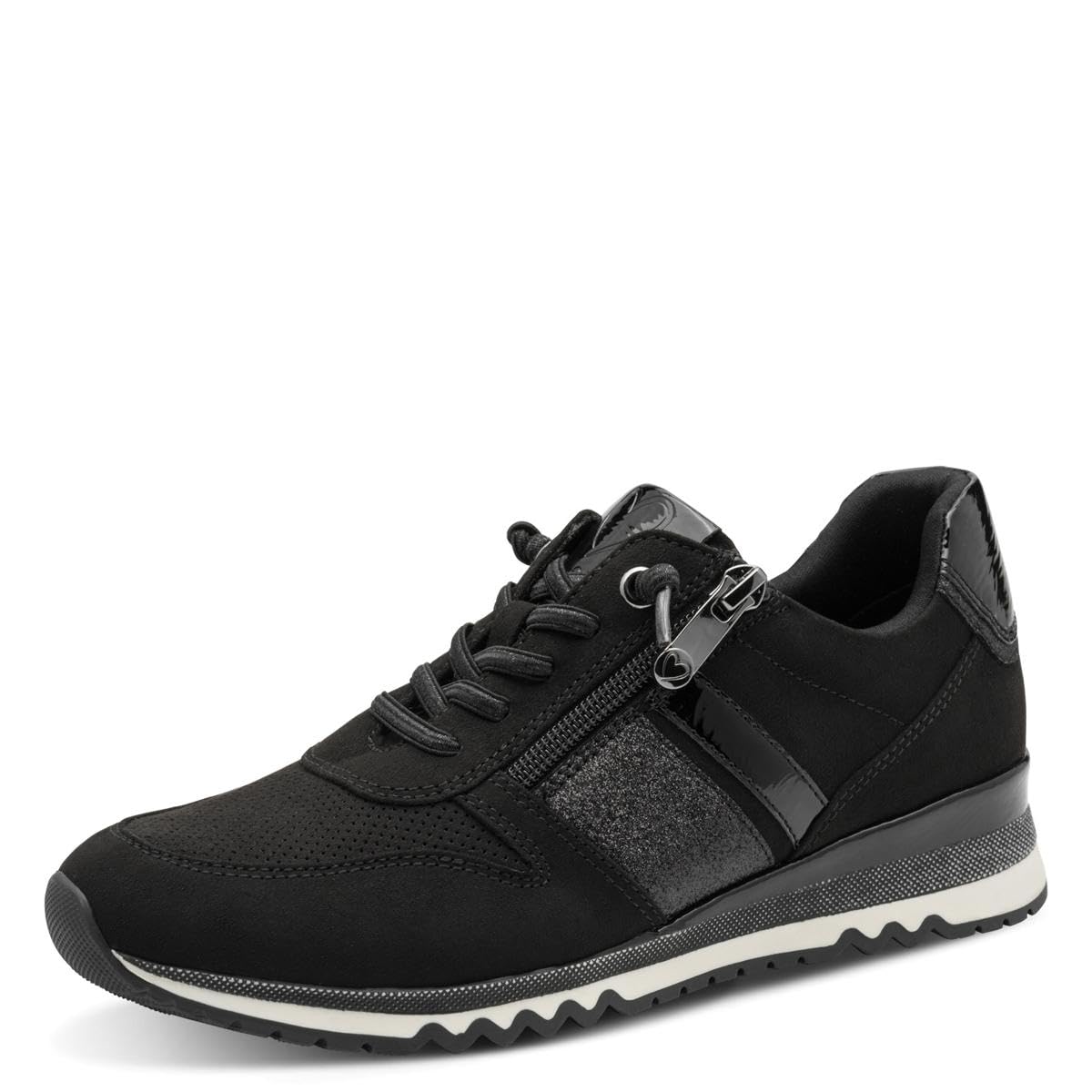 Marco Tozzi Women's Flat Trainers with Zip Vegan, Black (Black Comb), 5 UK
