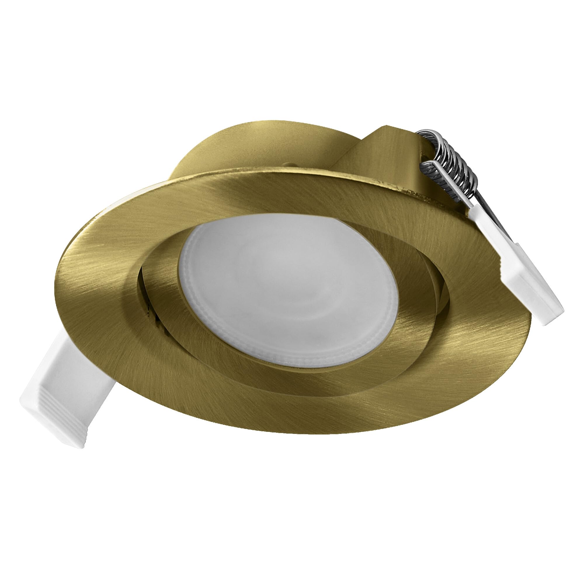 OSRAM Faretto da incasso a LED Spot Set, 4,9 W, 2700 K, faretto da soffitto 120°, ottone, orientabile, alluminio/plastica, set da 3