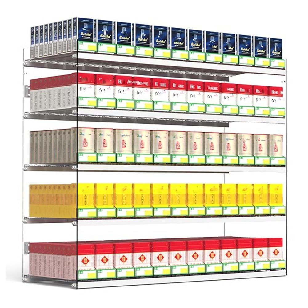 Vitrina Cigarrera, Cigarrillo automático titular de la exhibición al por menor, Estantes de exhibición de la tienda Matchbook caramelo vitrina para supermercados, bares ( Color : Claro , Tamaño : 73.5