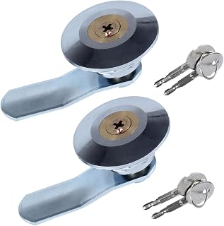 Cylindrical Turn Tongue Cross Lock with Copper Lock Core with 2 Master Keys, 2 PCS for Mailbox Drawer Cupboard, Switch Cabinet Electric Box and Meter Box