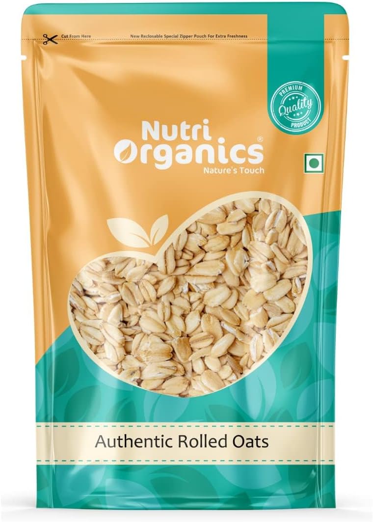 Rolled Oats 1 Kg - Diet Food | 100% Wholegrain Jumbo Oats | Oats For Weight Management | High Fibre Breakfast | Rich In Protein