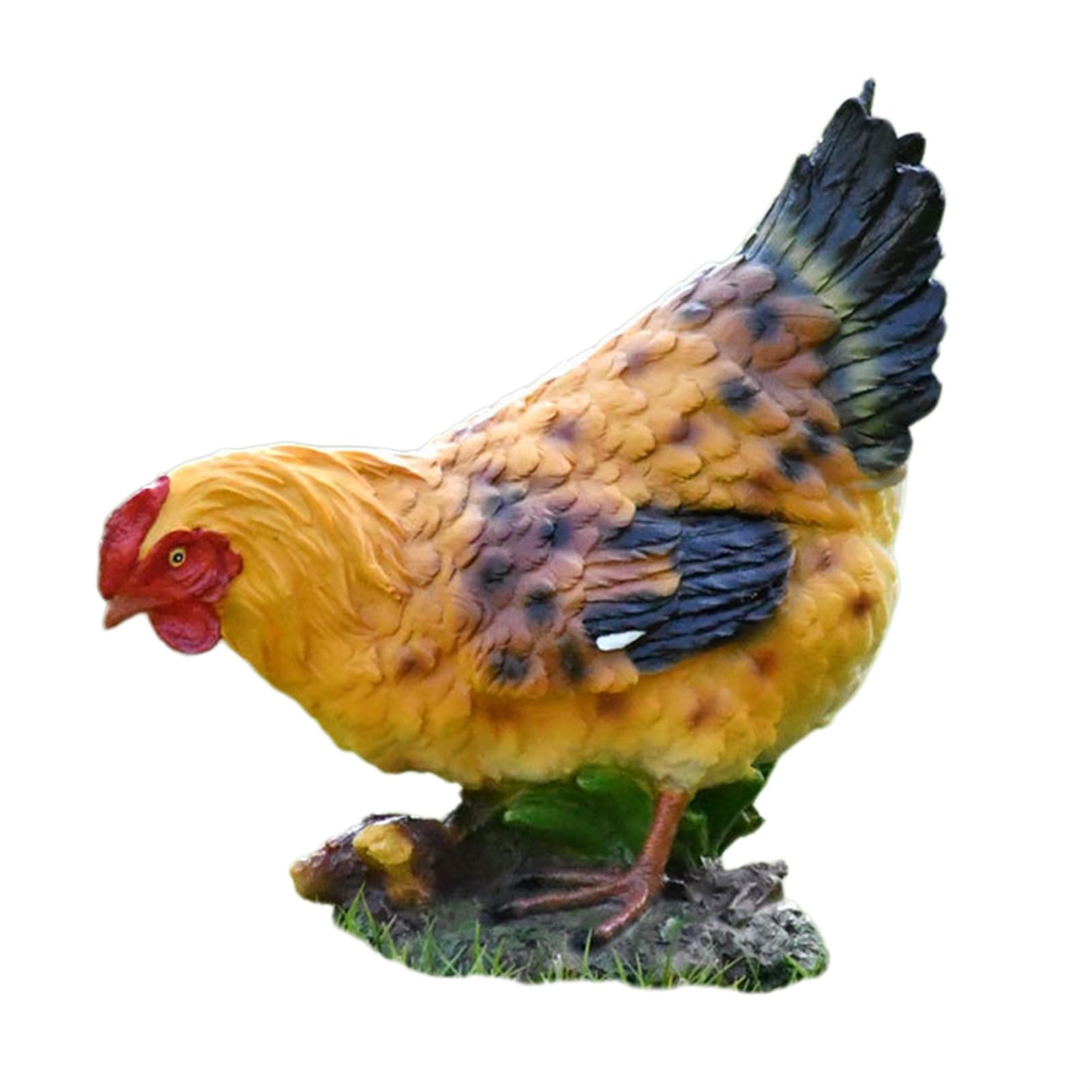 YXCQHZM Garden Rooster Statues Resin Chicken Sculpture Farm Art Decoration Cockerel Figurine for Yard Lawn Patio Hen Ornaments (C)