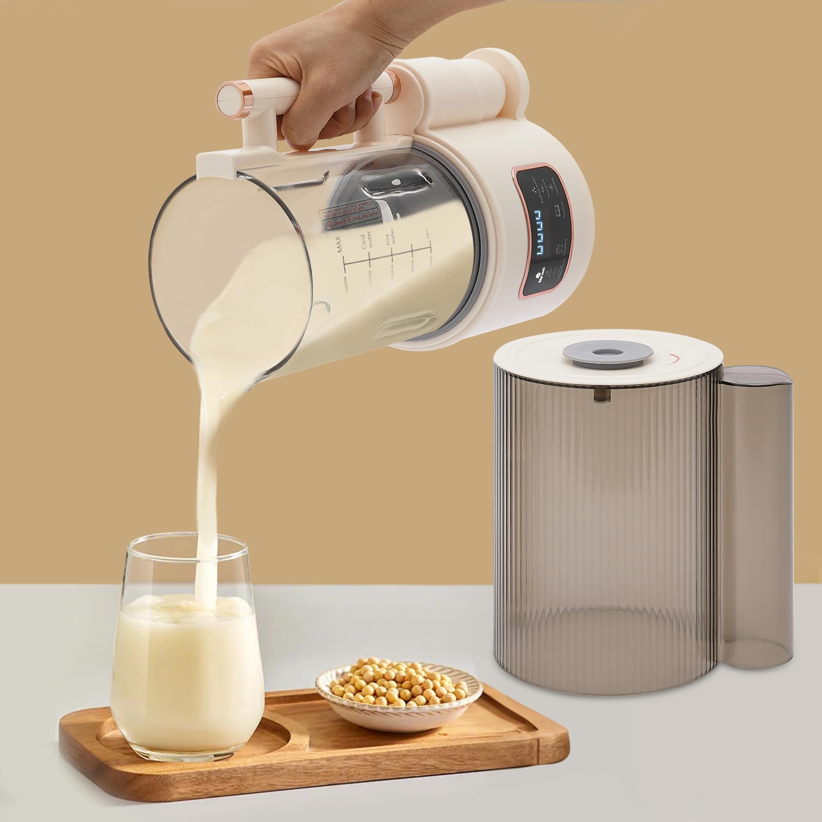 Sojamilch-Maschine, Premium-Sojamilch-Maschine, Heizleistung: 500W-Kapazität: 1000M(Heißes Getränk),Die ideale Wahl für die Zubereitung von Getränken wie Sojamilch und Fruchtsaft