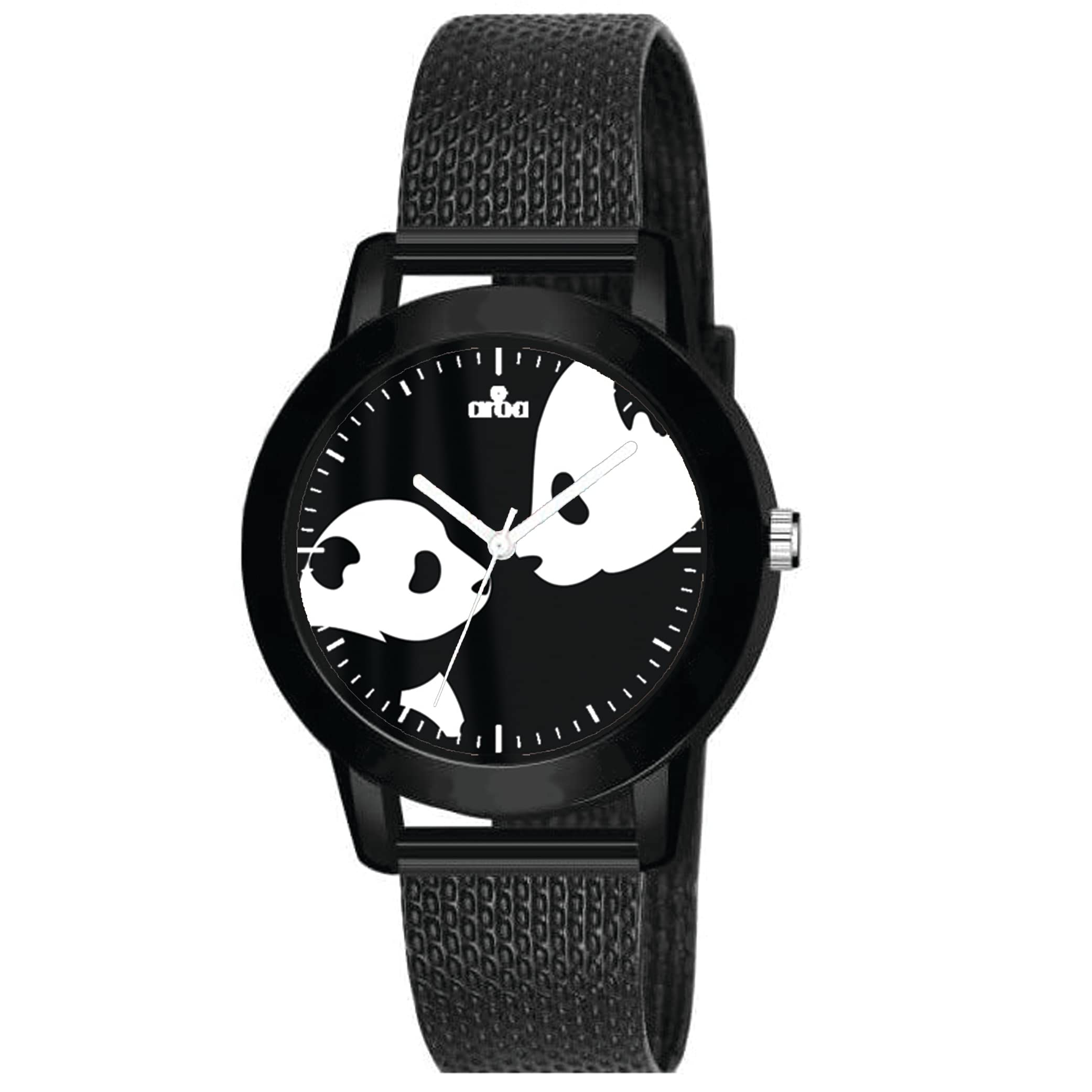 AROA Watch New Watch for Kids Mother Panda with Baby Panda Stencil Model : 661 Kids Black Metal Type Rubber Analog Watch Black Dial for Kids Stylish Watch for Boys (B0C6QLTR7G) Amazon Price History, Amazon Price Tracker