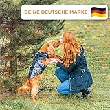 Tierhood Regenmantel Hund - Hunderegenmantel wasserdicht- Reflektierende Regenjacke Hund - Hundemantel inkl. Geschirr Wasserdicht