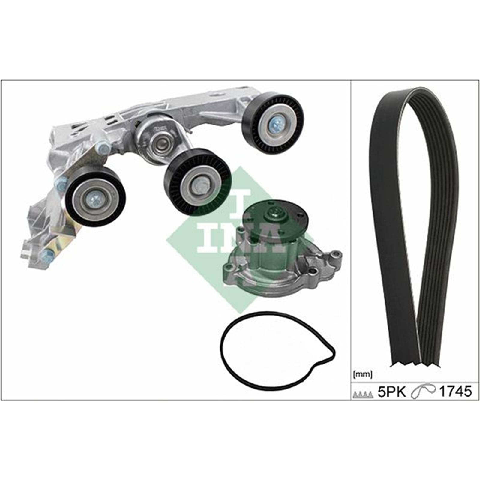 INA 529 0148 30 Pompa acqua + Kit cinghia Poly V con guarnizione Controllare corsa libera generatore ed ev. sostituire | Compatibile con: MERCEDES-BENZ A-CLASS, B-CLASS Sports Tourer