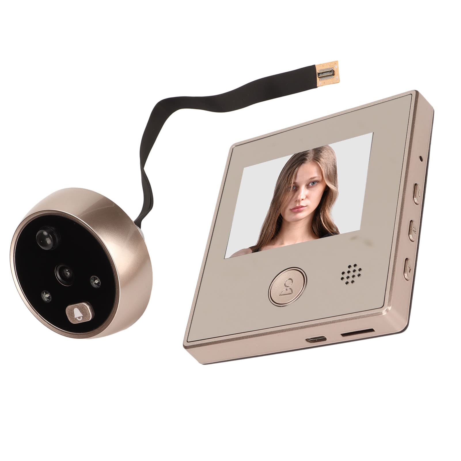 Intelligente Visuelle Türklingel, 2MP Video Türkamera, Digitaler Video Türklingel Türspion mit 3 Zoll HD 720P Bildschirm, PIR Bewegungserkennung, Menschlicher Körpersensor, 180 Tage Laufzeit