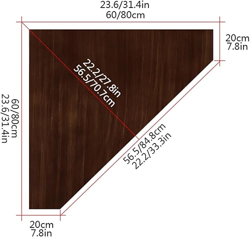 Vista 3 de Home Office Desks Home Triangular Office Desk Simple Computer Desk Corner Desk Writing Desk with Retro Brown Study Table Workstation Office Computer