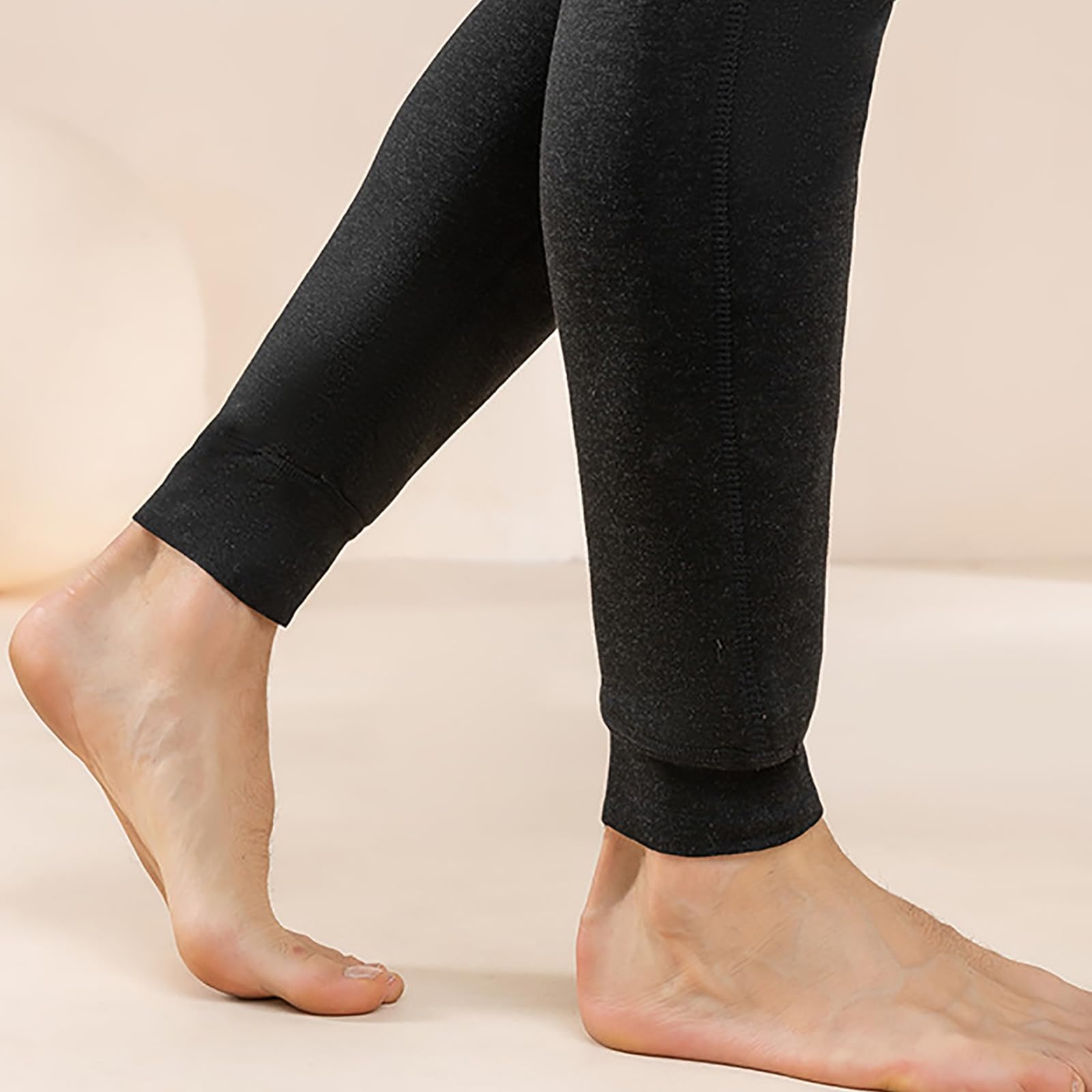 Caleçon Long Homme Thermique sous-Vêtement Chaud Collant Hiver Legging Doux et Léger(Size:4XL,Color:Noir)