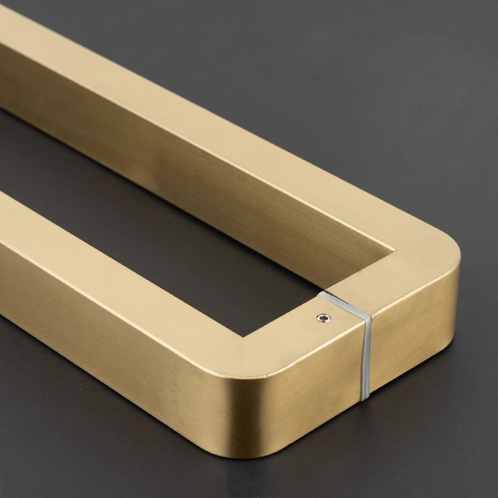 Poignée de Porte Longue en Acier Inoxydable doré, Design carré Double Face, 62,5 cm (24 5/8"), idéale pour Les Portes principales et Les Portes de Grange commerciales, poignée de remplacemen