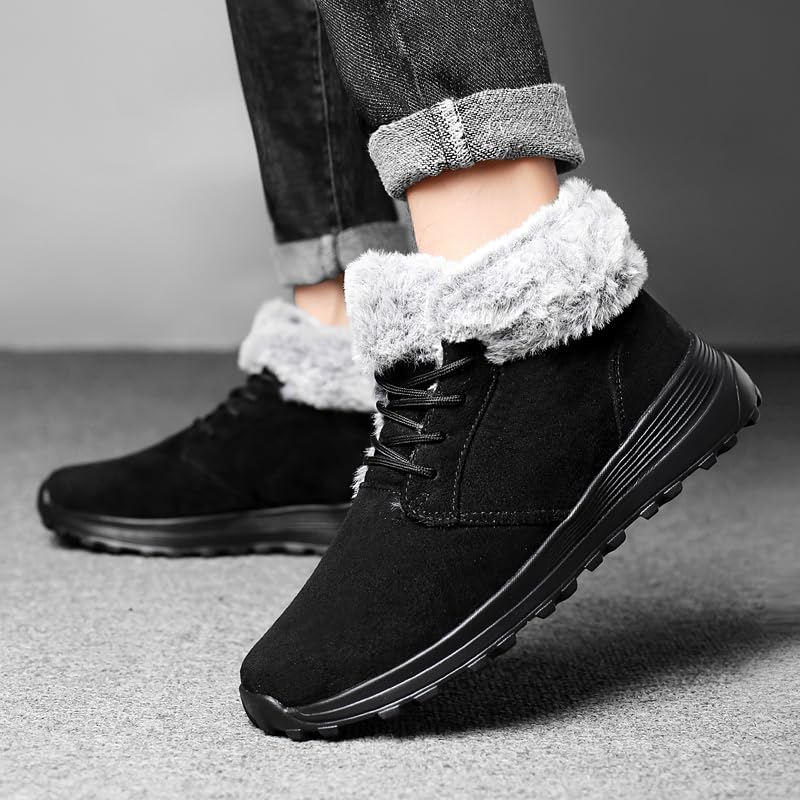 Image of SNEKARMIN Men Snow Boots Outdoor Shoes For Male Thick Sole Sneakers for Men Winter Shoes Botines Tenis Keep Warm Fluff Mens Ankle Boots