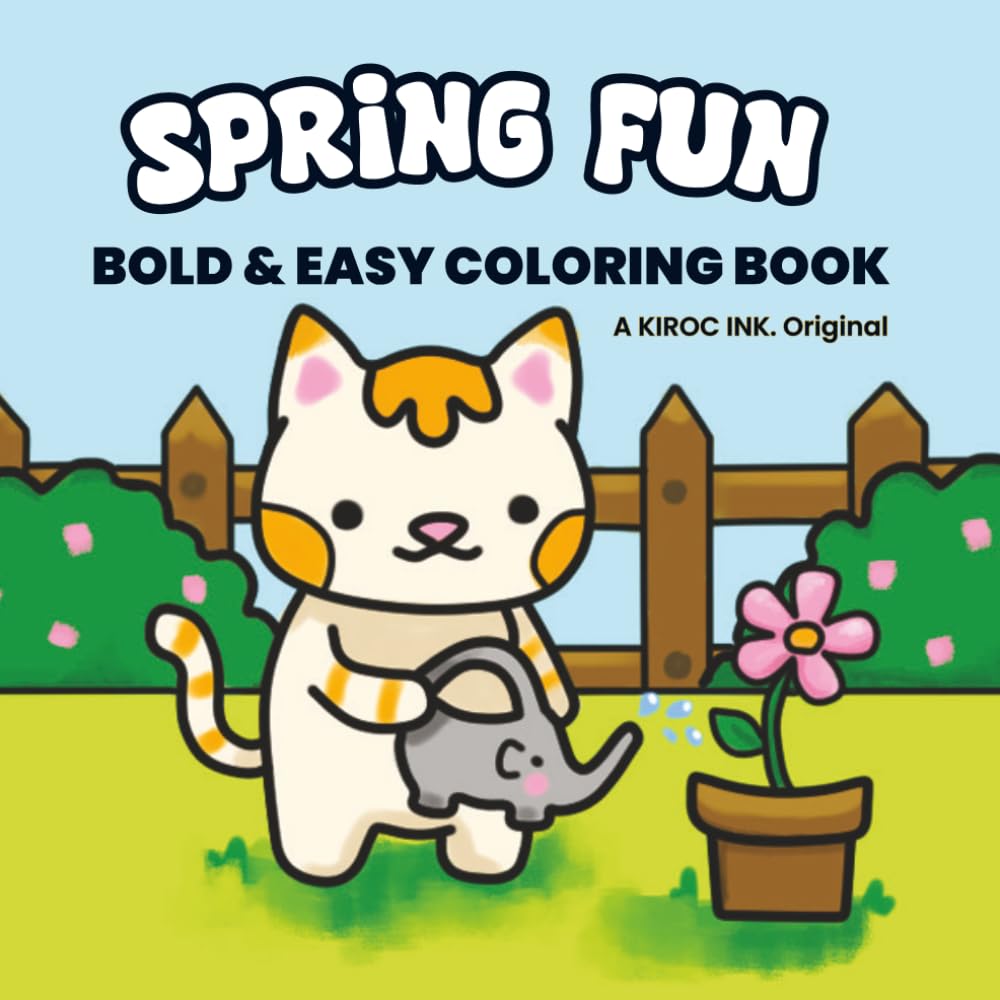 Spring Fun: Bold and Easy Coloring Book