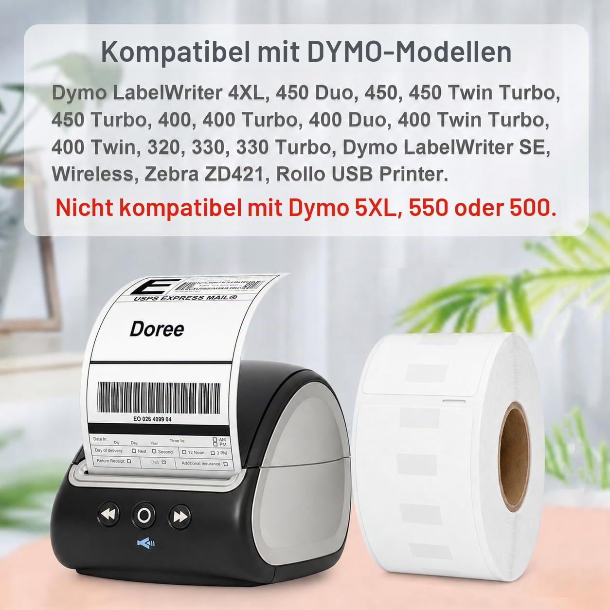 DOREE (10pack) 99012 S0722400 Adress-Etiketten 36 mm x 89 mm | kompatibel mit Dymo Labelwriter Drucker 4XL 450 400 330 320 310 Twin Turbo Duo Seiko SLP 450 430 420 400 240 220 200 120