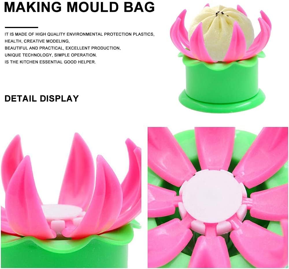 Perfect Pricee Plastic Momos Dumpling Maker Dough Press Mould Shapes (Pink and Green) 1