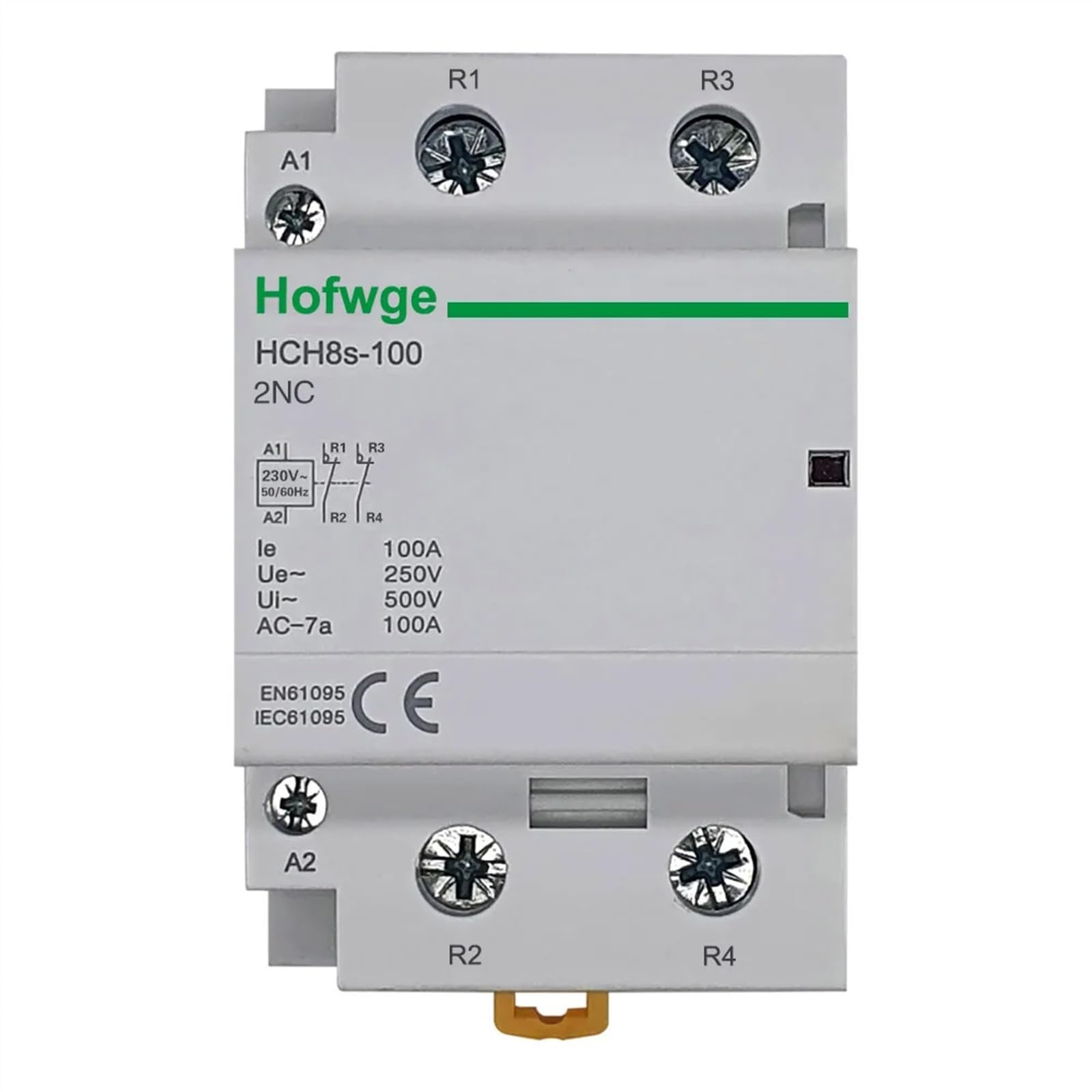 HCH8s-100 Stycznik modułowy 2P 100A 2NO lub 4NO 220V automatyczny stycznik domowy typ szyny DIN (100A 2NC AC230V)