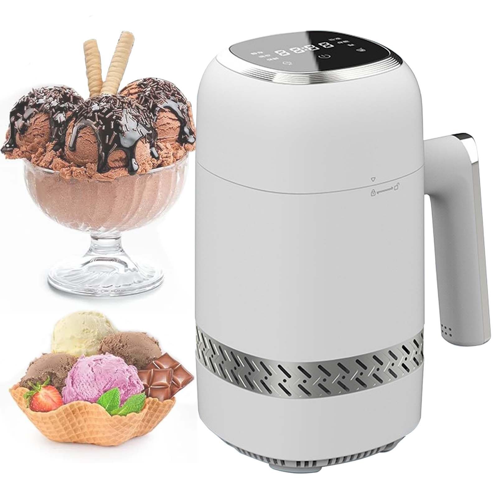 Mini Heladera EléCtrica - Pantalla TáCtil Led Inteligente, Heladera PortáTil Para Postres Y Yogur, Sorbete, Licuados Y MáS 300 Ml, 60 W De RefrigeracióN, Vaso Refrigerador, Vaso Para Hielo