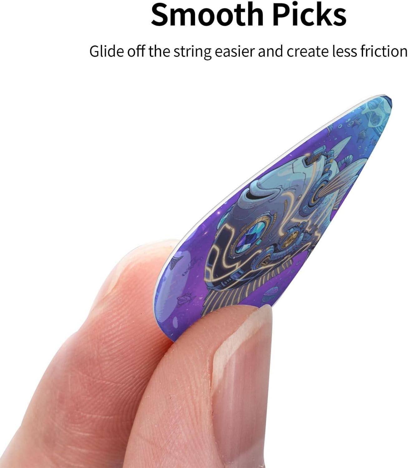 Fish print Guitar Picks With Storage Box Resistant Guitar Pick 12 Pack Guitar Accessories for Electric Guitar Ukulele Bass Personalized Gifts image 4