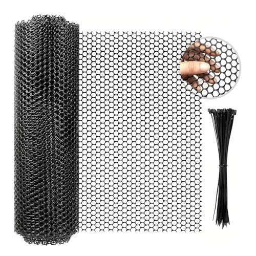 ZIJANG 6 m × 40 cm Malla Plastico, Valla de Plástico Negro Versátil, Rejilla para Balcon Exterior, Malla Gallinero, Cortable, Ideal para Gallinero, Jardín y Balcón