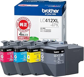 【新品】brother LC412XL-4PK ブラザー LC412XL-4PK 純正 大容量インクカートリッジ 4色パック