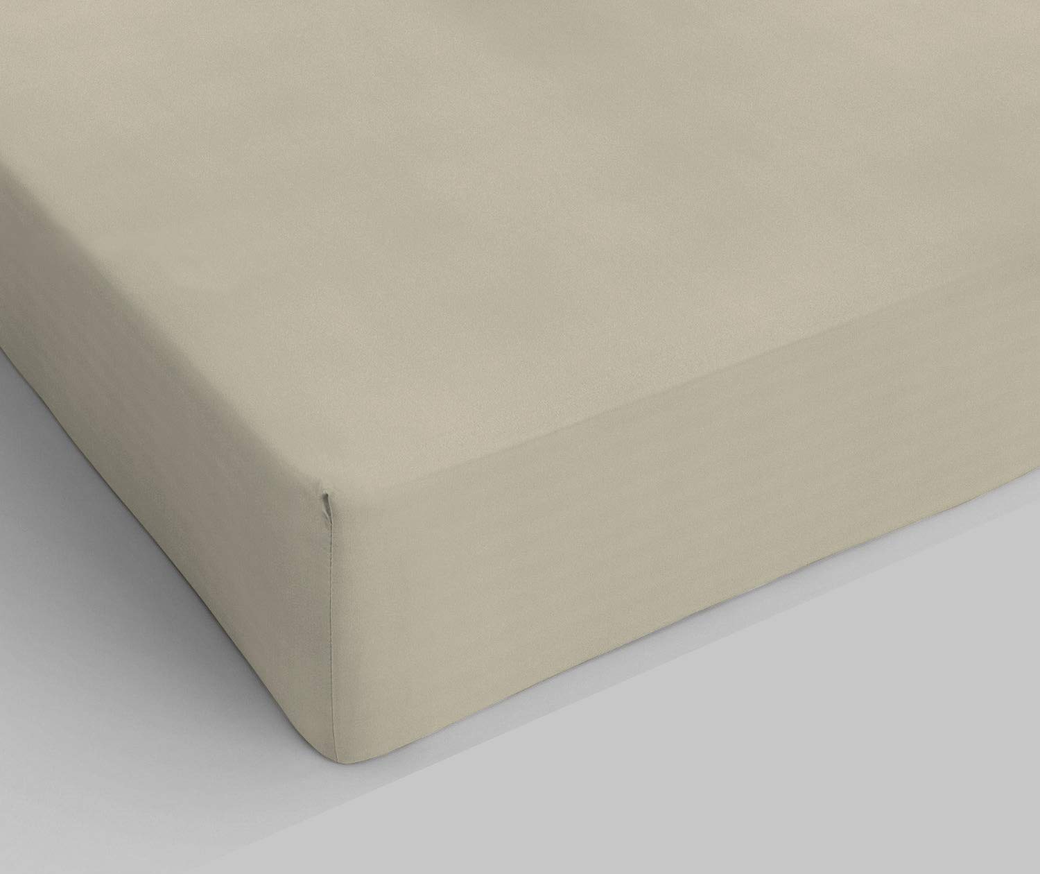 Italian Bed Linen Fitted Sheet "Elegant" with Corner, Microfiber, Double, Dove Gray